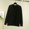 Nueva sudadera holgada de cuello redondo para otoño e invierno para mujer, hecha de terciopelo alemán, con polar añadido y mangas largas engrosadas, camiseta interior cálida, prenda exterior de talla grande