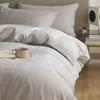 Juego de Cama de Cuatro Piezas de Algodón Puro Espesorado Cepillado Clase A de 60 Hilos, Juego de Sábana Plana y Sábana Ajustable con Jacquard Tridimensional Lavado de Lujo Ligero