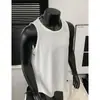 Nuevo Chal Casual de Verano 2025 para Hombre, Chal de Color Sólido Ajustado con Textura de Canalé y Bordado, Camisa sin Mangas de Peso Pesado