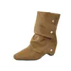 Versión de cuero~Botines de montar de tacón grueso vintage de alta gama con punta para mujer, nuevos botines cortos de otoño 2026