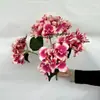 Hortensia Artificial de Cinco Cabezas con Hojas para Decoración de Paredes Florales, Realista y de Alta Gama, Adecuada para Bodas y Decoraciones de Salas de Estar en Casa