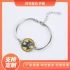 Yiwu joias atacado pulseira pulseira de cristal multi-estilo pulseira de prata Pedra do Tempo pulseira punk
