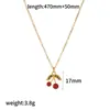 Collar Colgante de Fruta Amazon Transfronterizo para Mujer Versátil Personalizado Cereza Acero Inoxidable Aretes Cadena para Clavícula Juego de Joyería