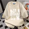 Camisetas de Manga Corta con Estampado de Letras de Marca Americana de Moda para Hombres y Mujeres, Nuevos Tops Sueltos y Versátiles de Estilo Coreano para Verano, Tendencia Ins