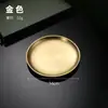 Placa Redonda Dorada Gruesa Estilo Coreano de Acero Inoxidable para Barbacoa Plato Plano Poco Profundo para Comer Filete Estilo Occidental Plato Redondo Plano para Frutas con Espetón para Huesos