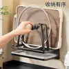Estante para tapas de ollas de nuevo diseño, sin perforaciones, montado en la pared, estante de almacenamiento de cocina multifuncional para sostener tablas de cortar - un organizador imprescindible