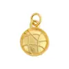 Pingente Redondo com Padrão de Bolas Banhado a Ouro Prata S925 Completo Charme para Pulseira DIY Colar Acessório Versátil de Alta Qualidade