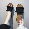 Sandalias de Talla Grande para Mujer para Exportación Wish2026 Verano Nuevas Sandalias de Encaje de Suela Plana para Mujeres Embarazadas Sandalias de Playa Talla 41