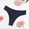 Nueva Tanga de Hilo de Algodón para Mujer Color Sólido Cintura Baja Transpirable para el Vientre Doble Capa Ropa Interior para Niñas Suministro Directo de Fábrica