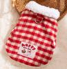 Vestido Tang Rojo de Año Nuevo para Cachorro Abrigo de Algodón Cálido Engrosado de Dos Patas Ropa Festiva de Año Nuevo para Gato Perro Pequeño Mascota