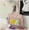 Bolso pequeño informal de estilo japonés para chica, bandolera combinable, bonito y transparente, bolso sencillo para teléfono móvil.