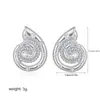 Pendientes Europeos y Americanos Transfronterizos de Oro de 18 Quilates de Alta Gama en Espiral Micro-pavimentados con Circonita Estilo Ins Elegante de Nicho Pendientes Versátiles de Moda