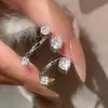 Estrella Fugaz en la Punta del Dedo~Anillo Doble con Zirconia Explosiva para Mujer, Diseño de Nicho, Lujo Accesible Anillo Articulado, Anillo de Apilamiento de Gama Alta