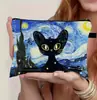 Estojo de Lápis Estilo Pintura a Óleo Transfronteiriço Grande Capacidade Bolsa de Armazenamento com Zíper Estojo Portátil para Exame Estudantil Bolsa de Papelaria Imprimível