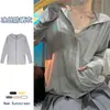 Ropa de Protección Solar Hielo Seda Nueva 2025 Delgada Exterior Anti-UV Chaqueta Negra para Mujer Cárdigan Holgado Ropa de Protección Solar