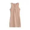 3464- Falda Sexy Ajustada al Cuerpo de Estilo Europeo 2026 Primavera/Verano Nuevo Vestido Chaleco Adelgazante Ceñido a la Cintura para Mujer
