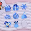 Acessórios Planos de PVC de Inverno Desenho Animado Transfronteiriços Acessórios de Cabelo Roupas Bolsas Acessórios de Joias DIY Adesivo de Cola Macia Azul