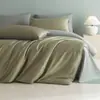 Juego de Cuatro Piezas de Satén 100% Algodón de Fibra Larga Clase A Lujo Ligero Color Sólido Bicolor Estilo Hotel Sábana Funda Nórdica Ropa de Cama 4