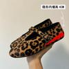 Versión de Piel de Oveja ~ Populares Zapatos Mary Jane de Correa Única con Estampado de Leopardo en Piel Genuina para Mujer con Aumento de Altura Interior de 4 cm