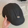 Gorra de Visera con Bordado de Cachorro Lindo para Mujer, Gorra de Boina Retro Versátil de Nicho, Boina Artística Adelgazante