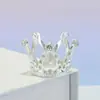 Corona de Perlas Tiara Princesa Decoración de Pastel de Cumpleaños Infantil Adornos Flores de Gipsofila Reina Pequeña Corona Accesorios