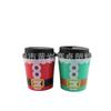Copo de Café de Camada Única de 8oz Copo de Chá de Leite de Plástico PP Copo de Fundo Plano Estampado Colorido Copo de Chá de Leite com Tampa