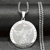 Medalla Colgante Protectora de Acero Inoxidable Best-Seller Transfronterizo de Amazon, Arcángel Miguel, Escudo de Caballero de Acero Inoxidable