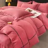 Conjunto de Cuatro Piezas de Terciopelo de Leche Cálido Engrosado Casual, Lujo Accesible Funda de Edredón de Terciopelo Coral Terciopelo Francés Sábanas de Terciopelo Doble Cara de Invierno