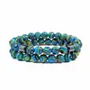 Pulsera Transfronteriza Moda Al Por Mayor Pulsera Nueva de Cuentas de Ojo de Tigre Negro Pulsera de Piedra Mapa Pulsera Magnética Producto Nuevo