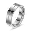Anillo de Acero Inoxidable Transfronterizo 6mm Fila Única Incrustación de Circonita Anillo de Pareja Oro 18K Regalo de San Valentín Se Puede Grabar con Láser con Logo para Mujeres