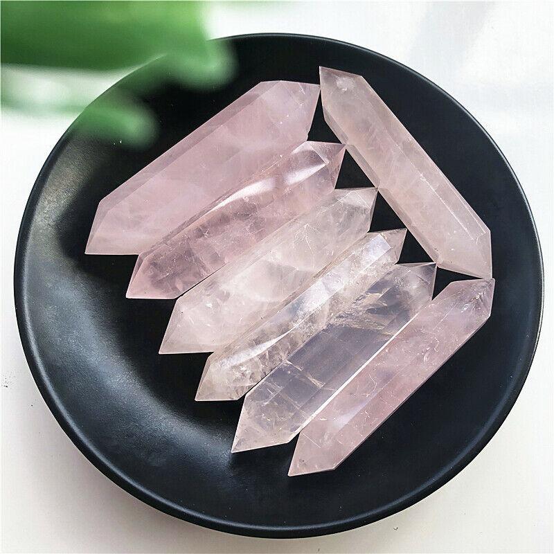 rose quartz  double wand point
