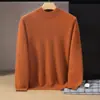 Suéter de cachemira para bebé, cuello alto medio para hombre, color liso, casual de negocios, manga larga, cuello medio, camiseta interior de punto de lana
