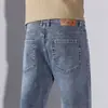 2025 Novo Outono Jeans Elegante Masculino Solto Reto Homens de Meia-Idade Primavera e Outono Stretch Casual Calças Longas