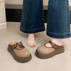 Zapatos Mary Jane para Mujer Primavera y Verano 2025 Nuevo Estilo Japonés Retro Versátiles Baotou Pequeño Aumentador de Altura Suela Gruesa Medias Zapatillas
