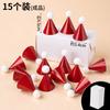 Decoración para Pastel de Navidad 2026 Mini Gorro de Pompón Hilo Rojo y Blanco Bufanda Pequeña Adorno Superior de Vela de Fresa