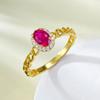 Joyería Mu Jing Plata S925 Nuevo Estilo ins Diario Sencillo Joker 4*6 Anillo Rojo Gang para Mujer Estilo Europeo y Americano Transfronterizo