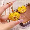 Colgante de Oro Arena Vietnamita Caballo Doble Diamante Blanco Rubí Luz de Lujo Exquisito Nuevo Zodiaco Chino Caballo Cadena Hueca para Suéter