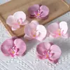 Cabezas de flores artificiales de orquídea mariposa, materiales para flores de pared, materiales para pasadores y accesorios para el cabello hechos a mano para DIY, piezas de flores y accesorios de pétalos para decoración de bodas