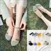 Meias Femininas Little Daisy Estilo Coreano Verão Meias de Seda de Vidro Algodão Celebridade da Internet Fofas Meias de Seda de Cristal Estilo Verão Feminino