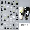 Nuevas Pegatinas 5D para Uñas Estéreo Micro-Talladas Gato Negro Pequeño Estilo Japonés Popular Lindas Pegatinas Adhesivas para Uñas Venta al por Mayor