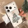 Pó com Glitter em Relevo Adequado para Capa de Celular Apple 17Promax Iphone16 Árvore de Natal Grafite 18 Anti-Queda 14 Rígido 15