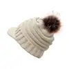 2023 ebay Nuevo Amazon venta caliente transfronteriza gorro de lana a rayas para curling cálido gorro de punto para mujer con pompón de pelo