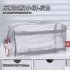 Bolsa de Lápis de Malha Transparente com Frutas Azuis Bolsa Quadrada de Grande Capacidade Especial para Estudantes Bolsa de Material para Provas de Vestibular