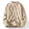 Suéter Pulóver de Punto Jacquard con Cuello Alto Medio para Hombre Otoño/Invierno 2026, Suéter Base de Moda Juvenil Casual