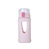 Vaso de Agua de Vidrio Ins de Verano Personalizado para Hombres y Mujeres, Vaso de Moda para Exteriores con Tapa Emergente, Vaso de Agua Transparente Portátil de Doble Capa