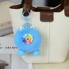 Chaveiro de pelúcia criativo de flor arco-íris, chaveiro fofo de bola de pelo sintético para bolsa, pingente de chaveiro de carro