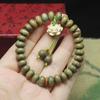 Contas de ábaco de sândalo verde pulseira DIY buxo pingente de borla de lótus pulseira pulseira joias homens e mulheres rosário