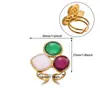 Anillo de Perla Imitación de Concha Nueva Trébol de Cuatro Hojas Forma de Corazón Circonita Anillo para Mujer Joyería de Lujo Ligero Dropshipping