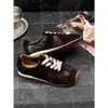 Versão auto-mantida! Tênis de treino alemão retrô feminino outono novo couro macio com cadarço casual calçados esportivos versáteis sola plana board shoes