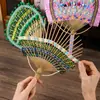 Kit de Materiais para Fazer Ventilador de Juncos Tecido à Mão, Ventilador de Brocado Zhuang, Ventilador de Atividade Pai-Filho Infantil Étnico Miao, Ventilador com Característica Étnica